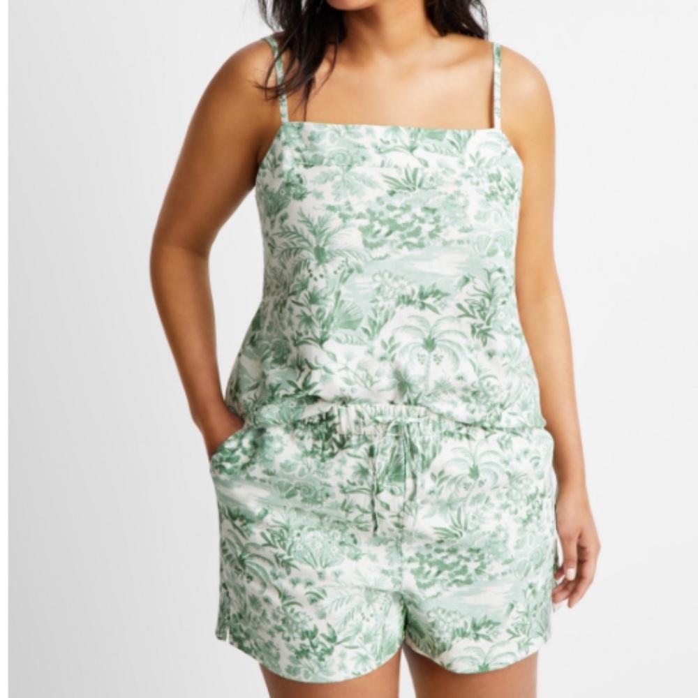 State of Day Women S 2-Pc. Sleeveless Linen Pajamas Set Size XL NWT